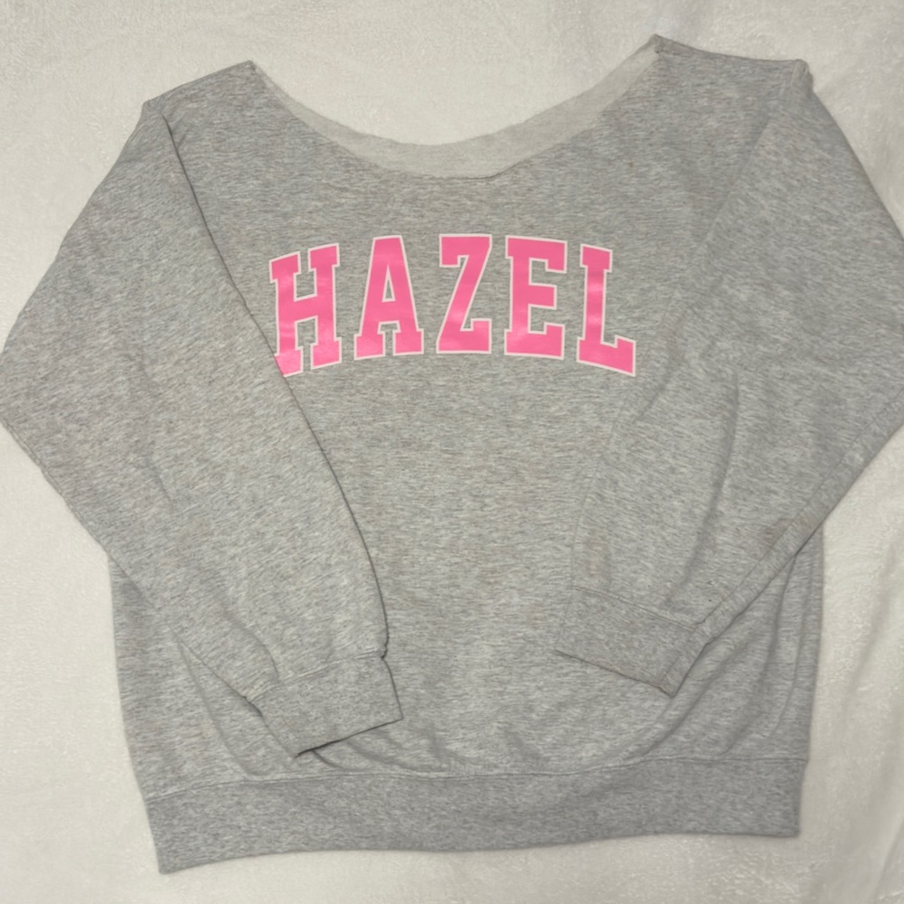 HAZEL gray off the shoulder sweatshirt